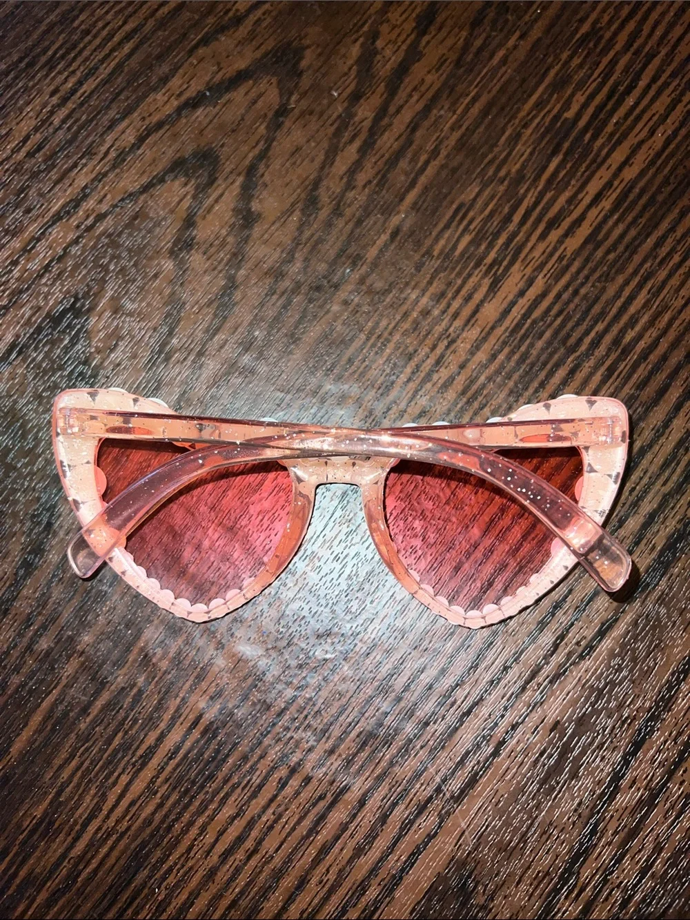Pearl-Trim Heart Sunglasses - Pink